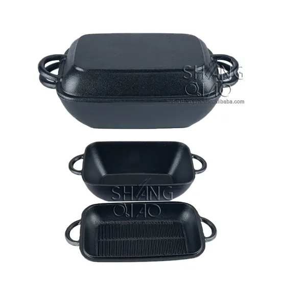 Combo Cooker Roasting Pan Cast Iron Turkey Roaster with Lid as Grill Pan