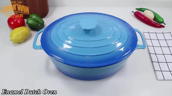 Oval Enamel Cast Iron Roaster Manufacturer From China Size 30X23cm