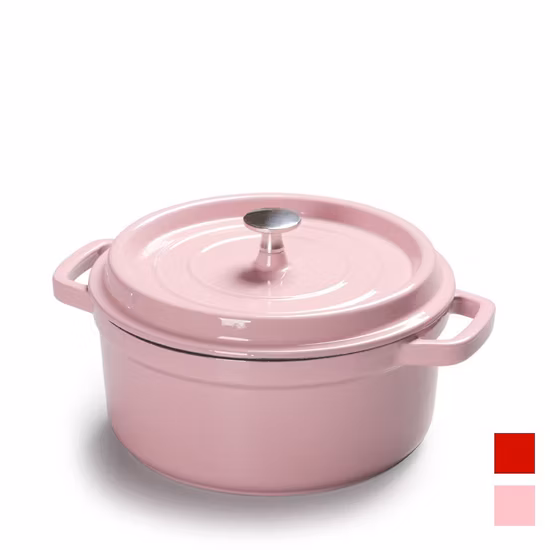 Round Enamel Cast Iron Cocotte Casserole Dish 2.75 Quart