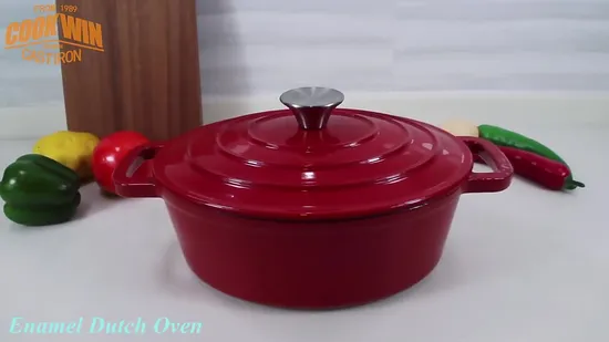 Enamel Oval Cast Iron Roaster China Factory Size 27x21x10cm