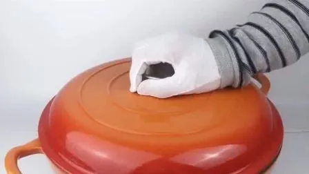 3.6 Quart Cast Iron Casserole Pan. Orange Enamel Cast Iron Casserole Dish with Dual Handles and Lid