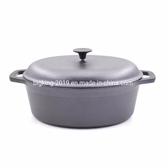 Seasoned Casserole Cast Iron Cooking Pot Oval Roaster