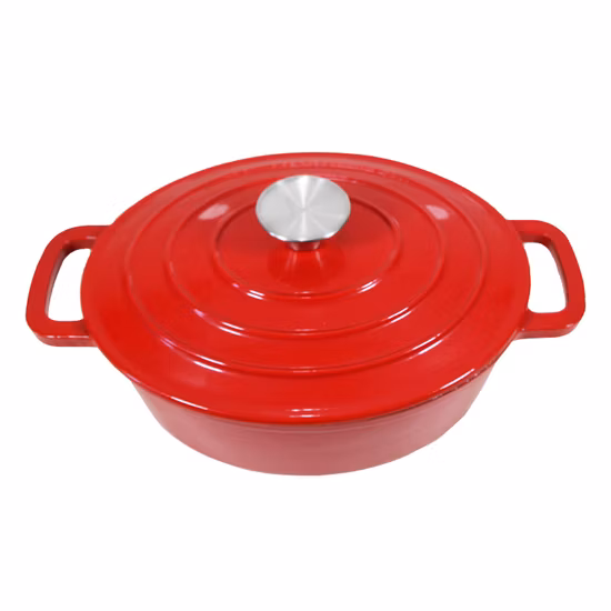 Enamel Oval Cast Iron Roaster China Factory Size 27X21X10cm