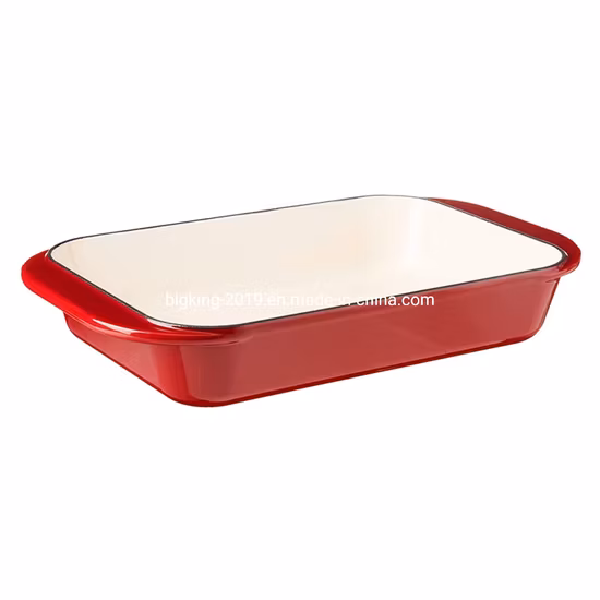 Cast Iron Enamel Lasagna Pan Rectangular Roaster