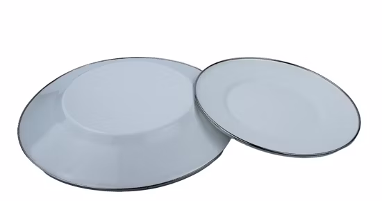 Factory Wholesale Unbreakable Tableware Sets Metal Enamel Steel Plate Dishes for Food Round Enamel Plate