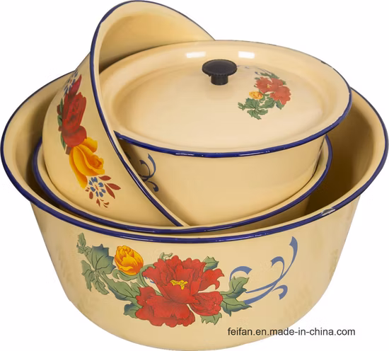 Hot Selling Enamel Finger Bowl with Cover/Mixing Bowl/Basin