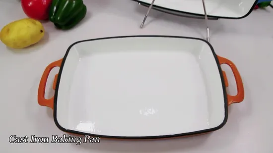 Enamel Porcelain Ceramic Cast Iron Baking Dish 29x21cm 